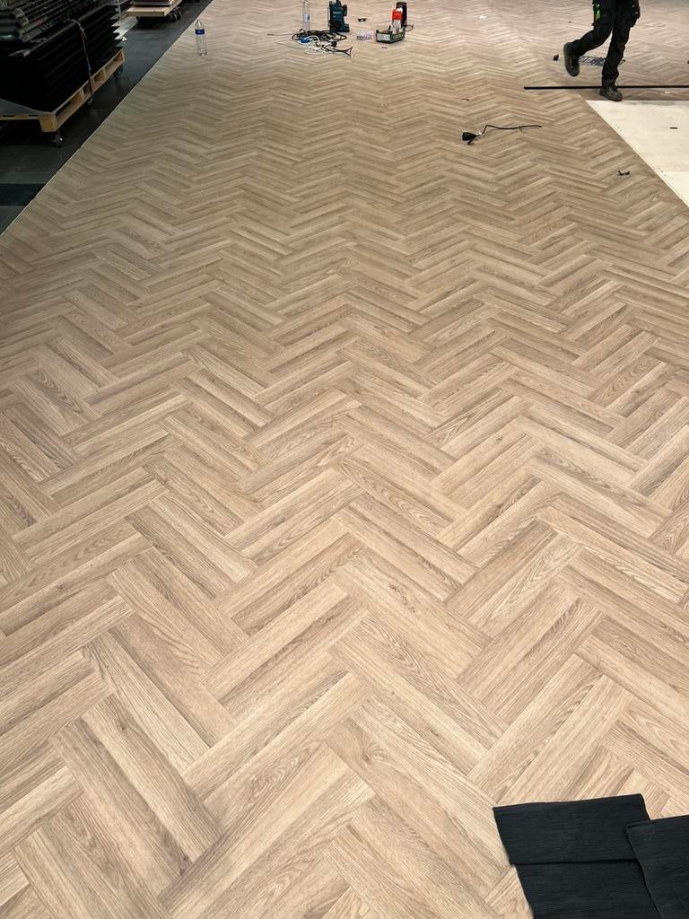 Vinyl visgraat parket look, Enlèvement, Comme neuf, Parquet