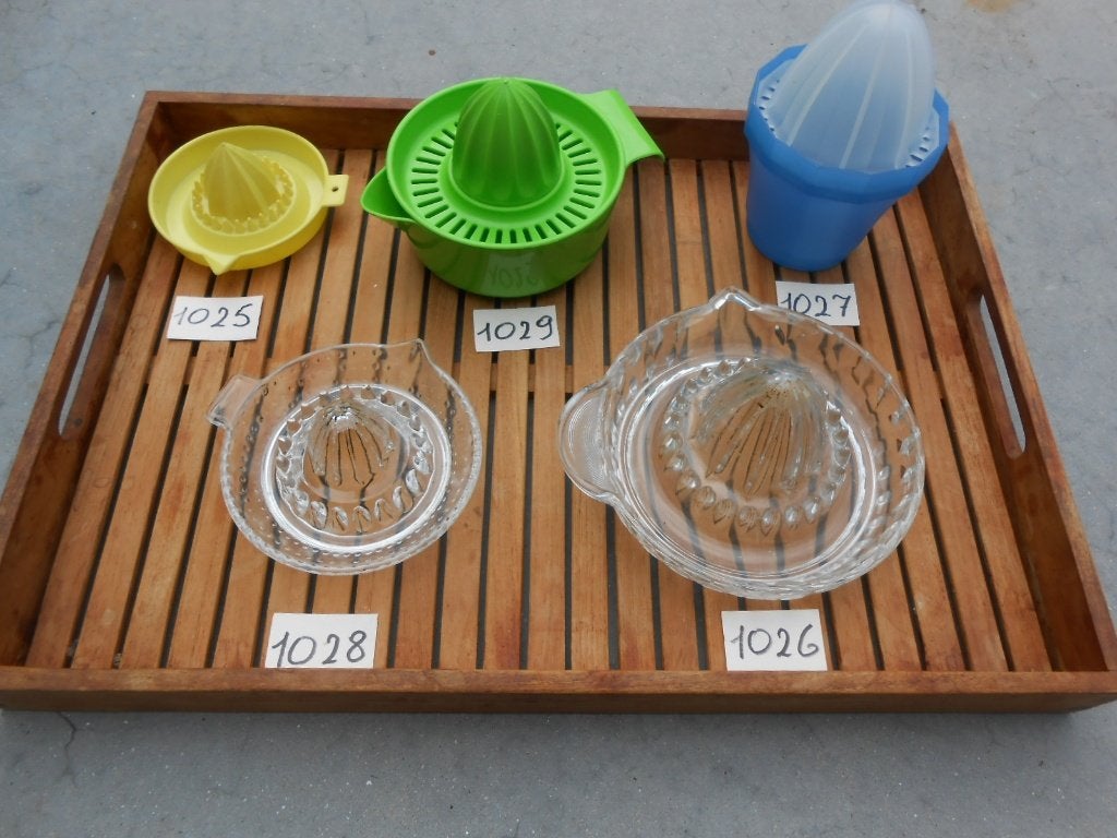 citruspers - sinaasappelpers pers fruitpers glas vintage, Ophalen of Verzenden, Gebruikt, Glas, Overige stijlen