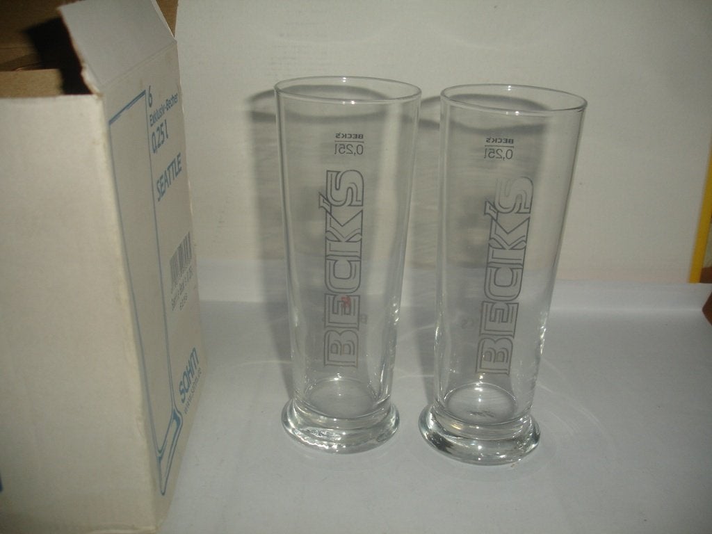 6 nieuwe bierglazen Beck's Bier voor € 2,00, Ophalen of Verzenden, Nieuw, Glas of Glazen, Overige merken
