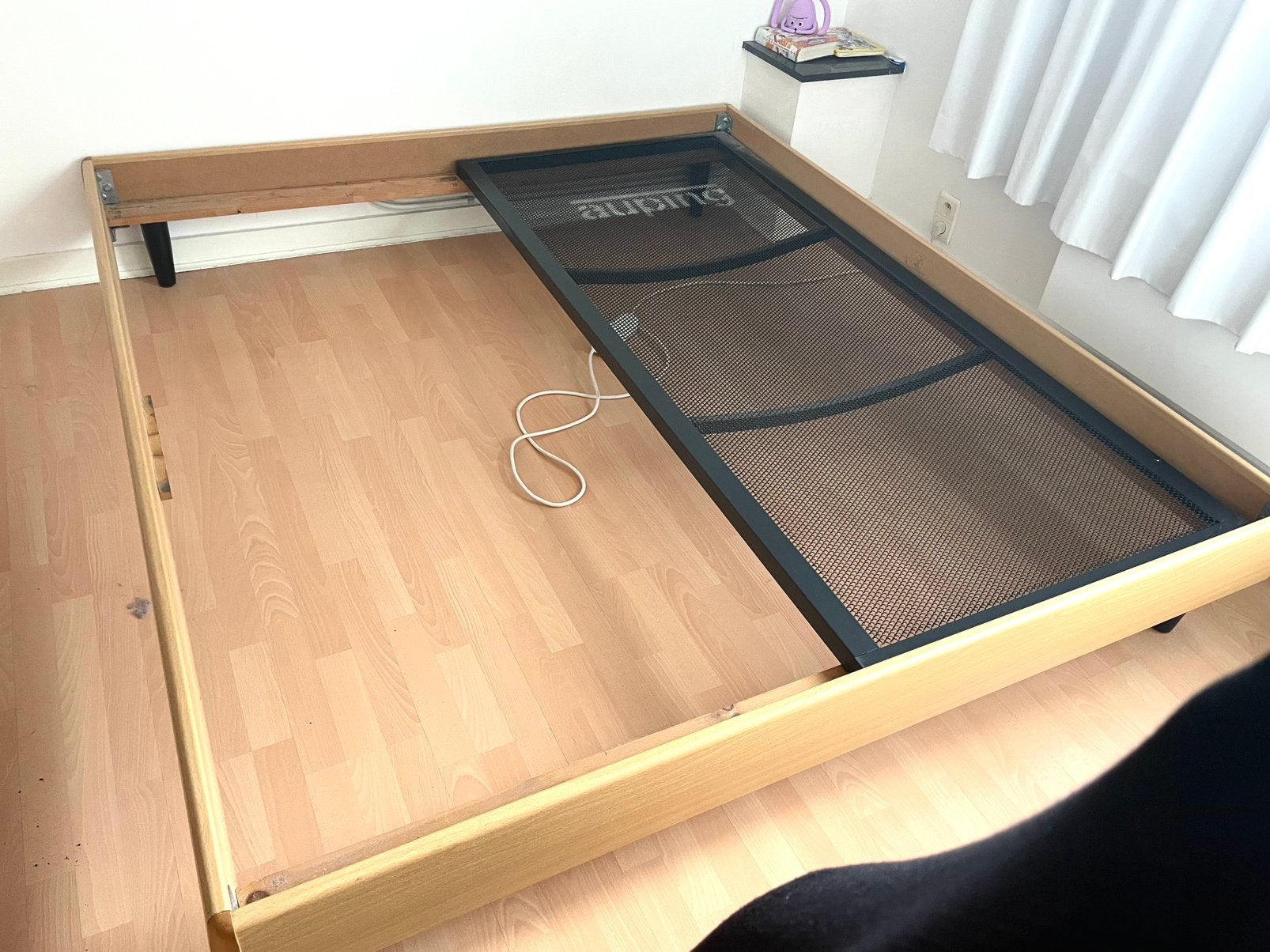 Auping spiraalbodems en bedframe 180x200cm, Ophalen, Gebruikt, Tweepersoons, 180 cm