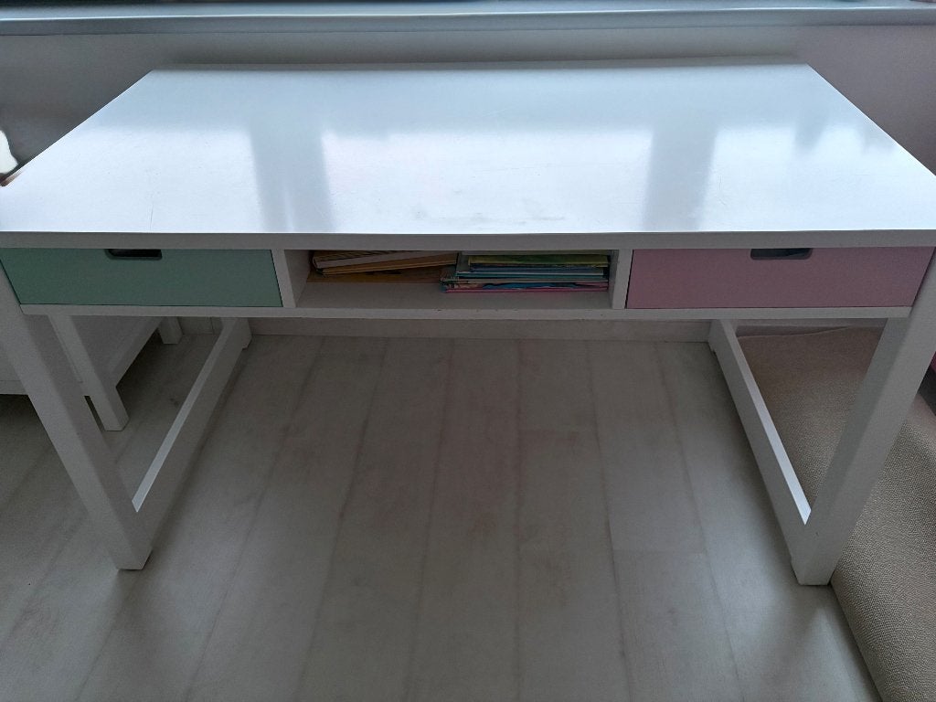 Bureau Bopita wit met bureaustoel, Huis en Inrichting, Bureaus, Ophalen, Gebruikt, Wit