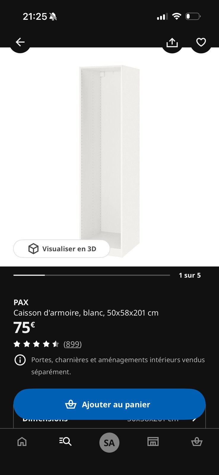 Paxbox 50x58x201 + bar, Ophalen, Zo goed als nieuw