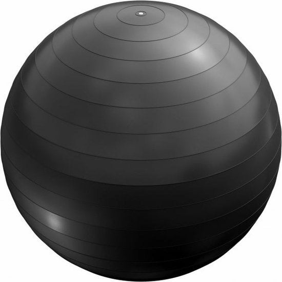 Fitnessbal zwart 55 cm inclusief pomp, Sport en Fitness, Ophalen of Verzenden, Nieuw, Fitnessbal