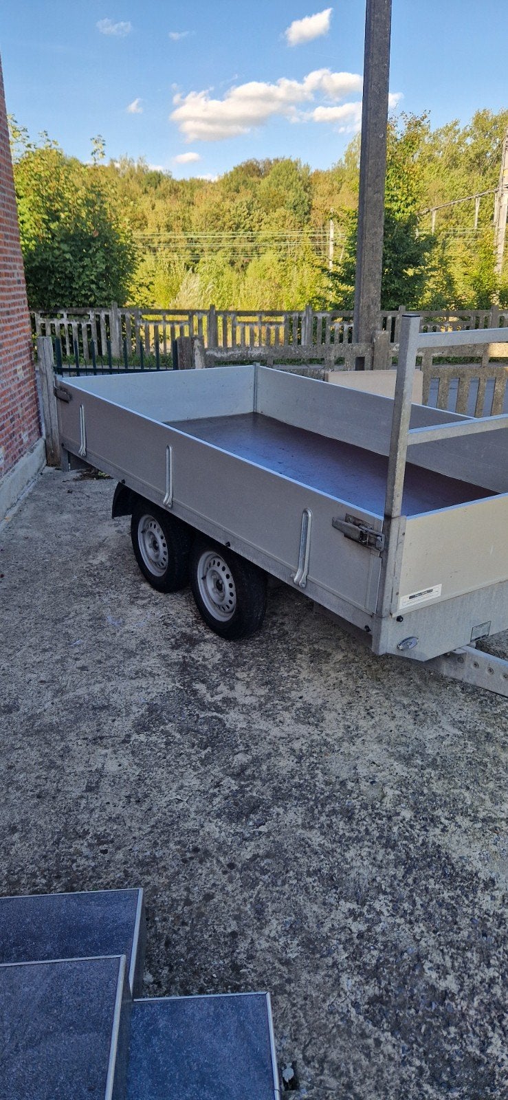 remorque double essieux aluminium avec papier conformité, Enlèvement