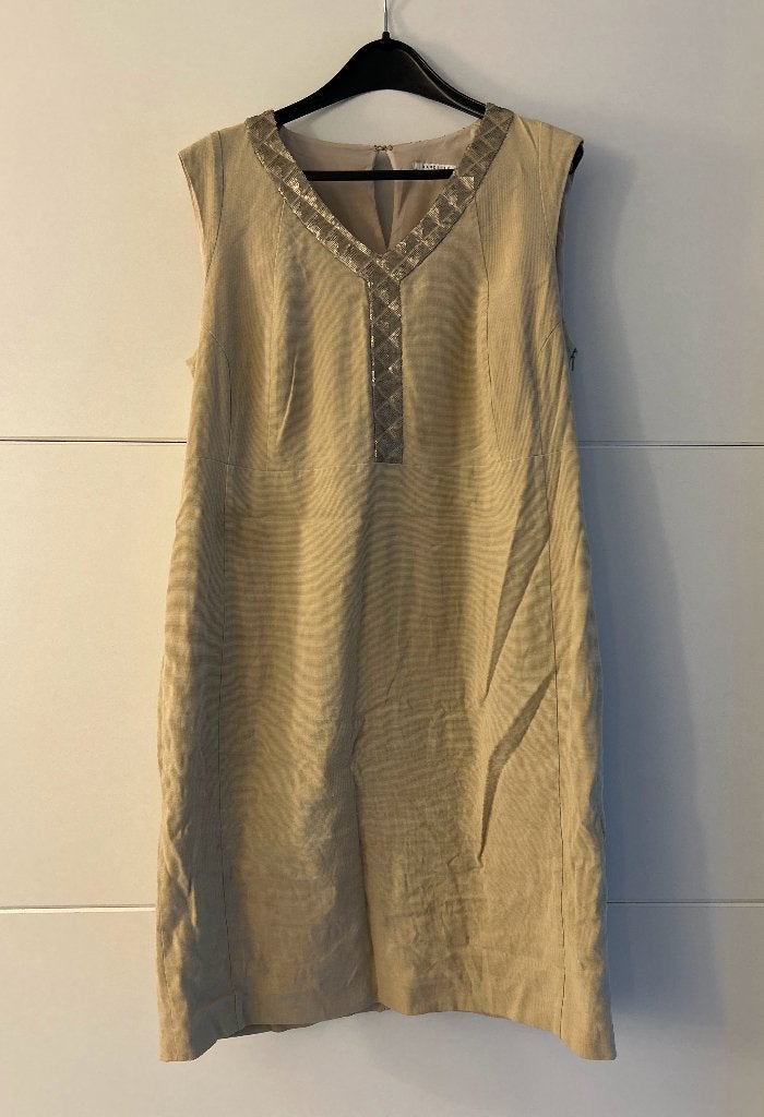 Xandres Xline beige mouwloze jurk, Vêtements | Femmes, Taille 46/48 (XL) ou plus grande, Enlèvement ou Envoi, Beige, Xandres