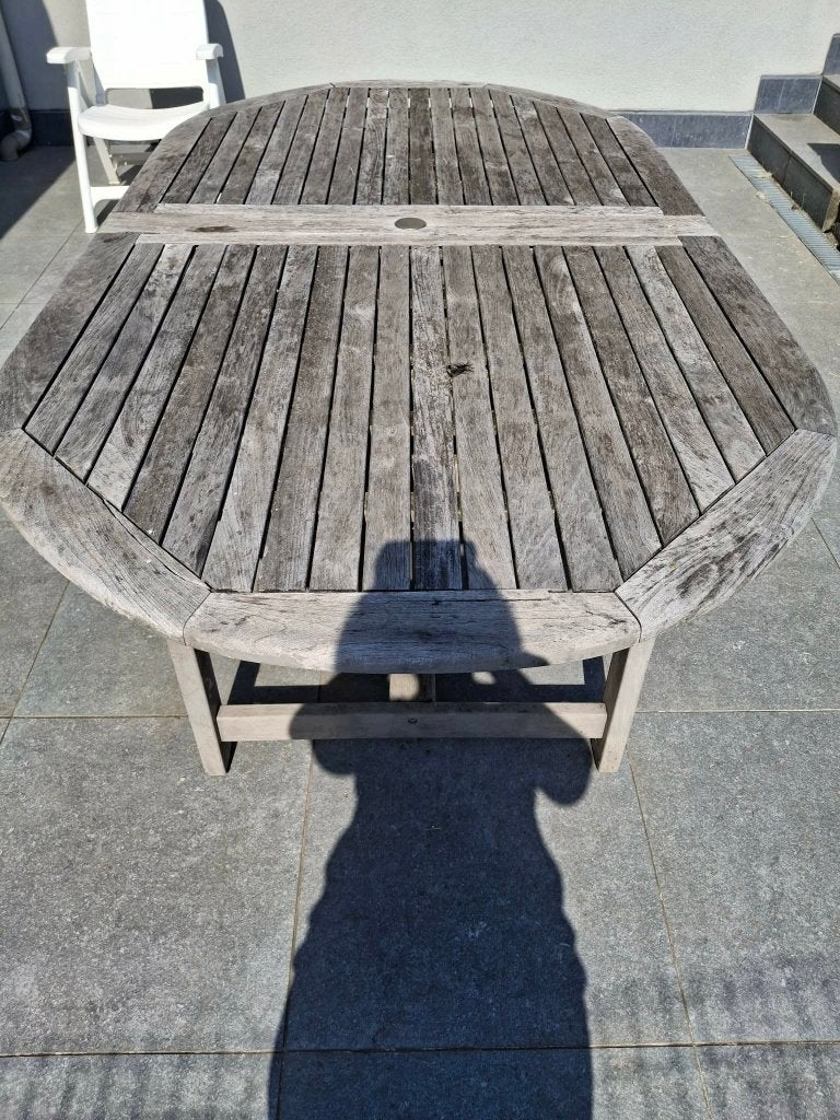 Tuintafel Teak, Tuin en Terras, Tuintafels, Ophalen, Gebruikt, Ovaal, Teakhout