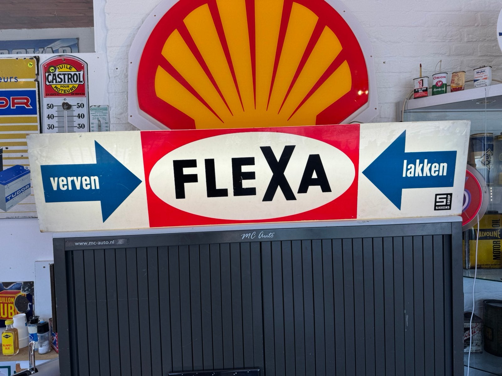 FLEXA verf oude reclame lichtbak, Ophalen, Gebruikt, ., Lichtbak of (neon) lamp