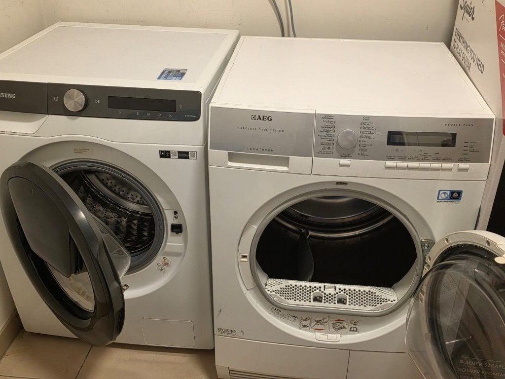 Samsung Wasmachine + AEG Droogkast | Snel af te halen, Elektronische apparatuur, Wasmachines, Zo goed als nieuw, Ophalen