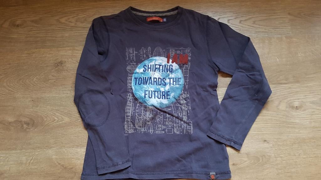 blauwe longsleeve JBC I AM maat 134 - 140, Kinderen en Baby's, Kinderkleding | Maat 134, Gebruikt, Ophalen of Verzenden, Shirt of Longsleeve