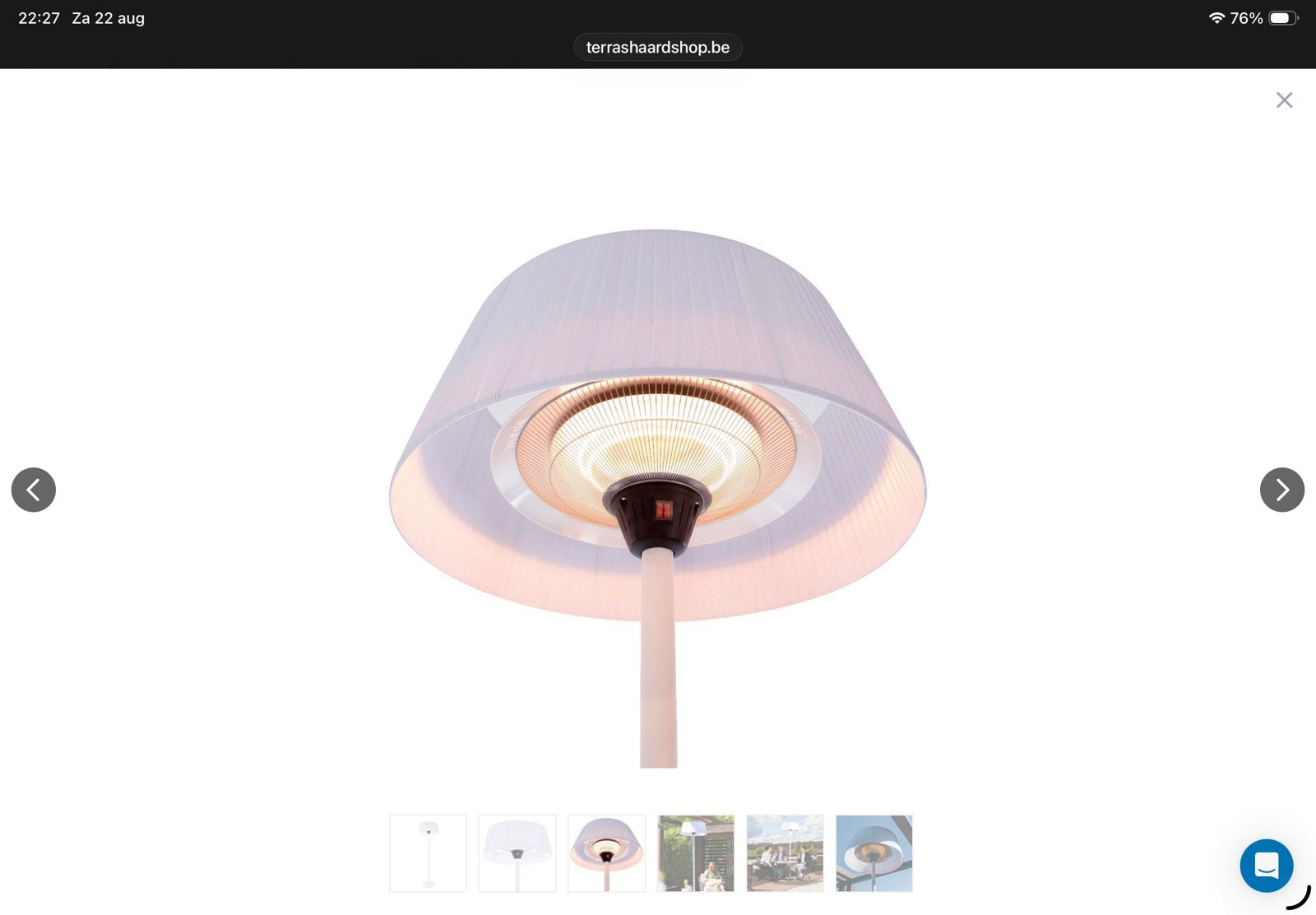 Terrasverwarmer Sunred wit, Enlèvement, Neuf, Électrique, Sol