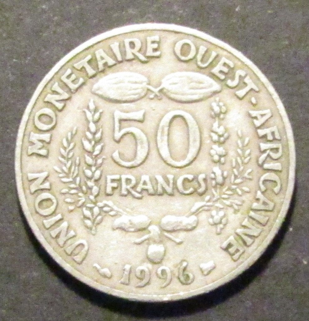 Pièce de 50 francs de l'Union ouest-africaine 1996, Timbres & Monnaies, Monnaies | Afrique, Enlèvement ou Envoi, Autres pays, Monnaie en vrac