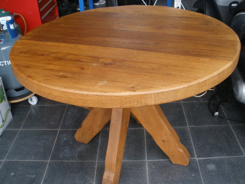 Eiken Tafel 106 x 76, Huis en Inrichting, Ophalen, Zo goed als nieuw, Rond, Eikenhout