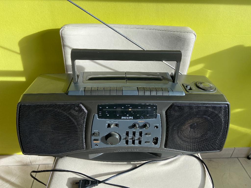Philips vintage radio & cassette set, Audio, Tv en Foto, Karaoke-apparatuur, Zo goed als nieuw, Complete set, Ophalen