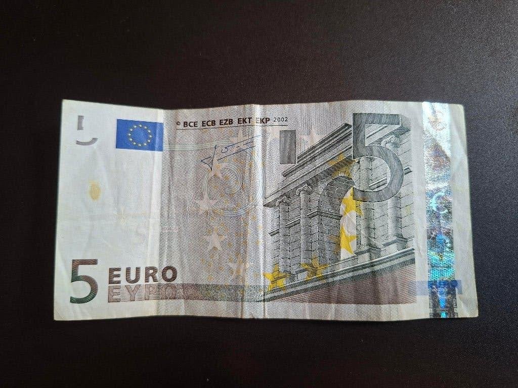 2002 Pays-Bas 5 euros ancienne série Trichet code E004 (A), Timbres & Monnaies, Billets de banque | Pays-Bas, Billets en vrac
