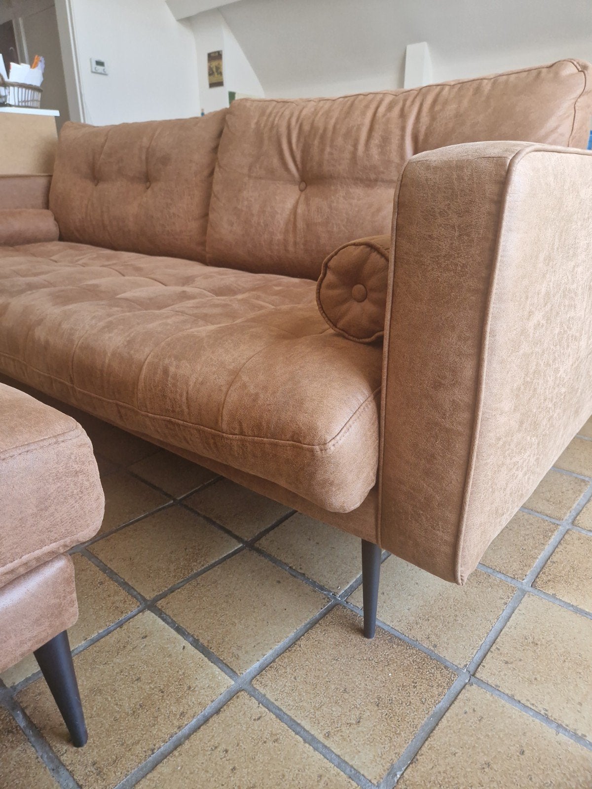 Cognac kleurige comfortabele zetel, Ophalen