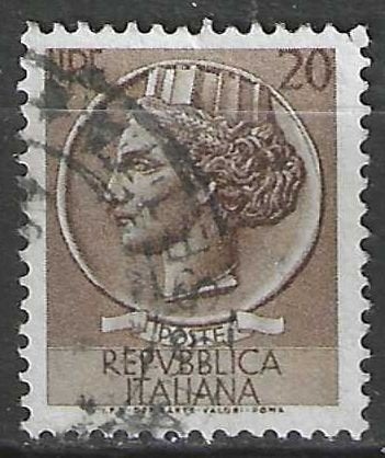 Italie 1968/1972 - Yvert 998 - Munt van Syracuse - 20 l (ST), Verzenden, Gestempeld