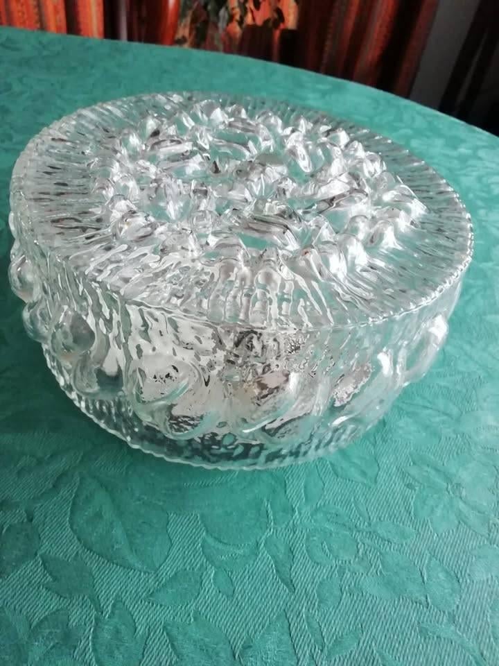 Petit plafonnier vintage en verre., Enlèvement, Comme neuf, Verre, Vintage