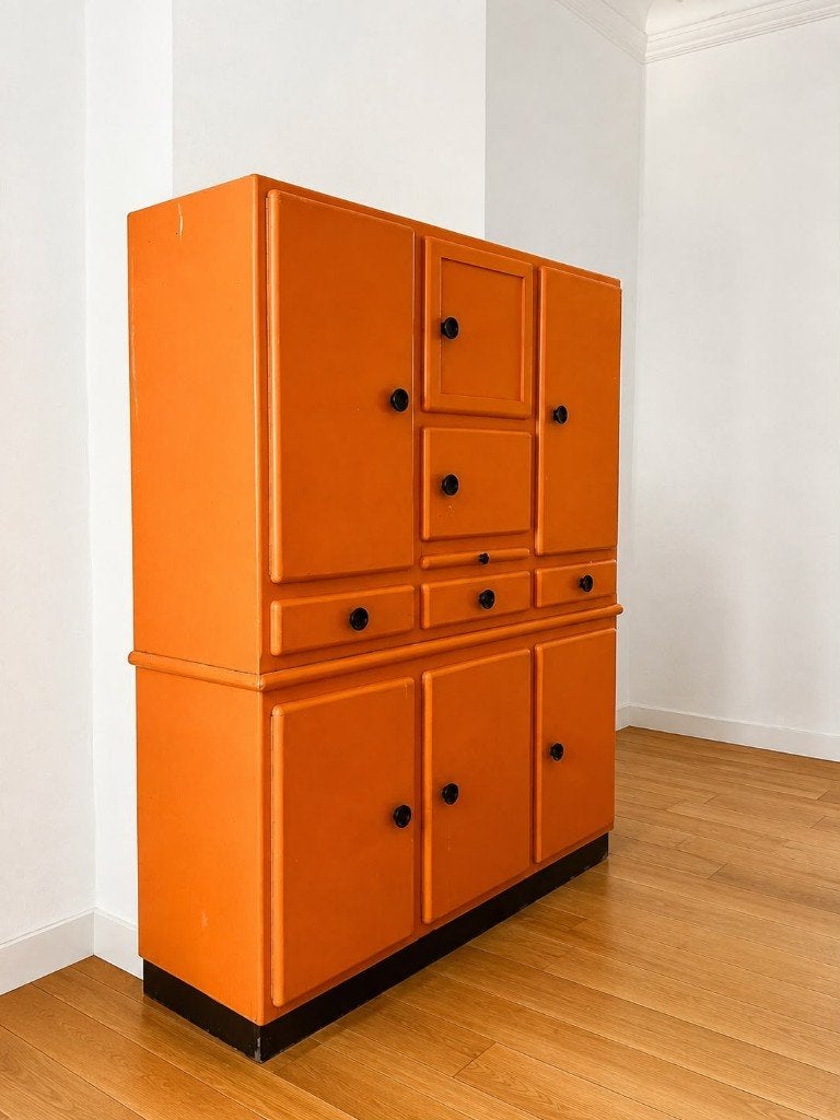 Meuble de rangement vintage orange, Enlèvement