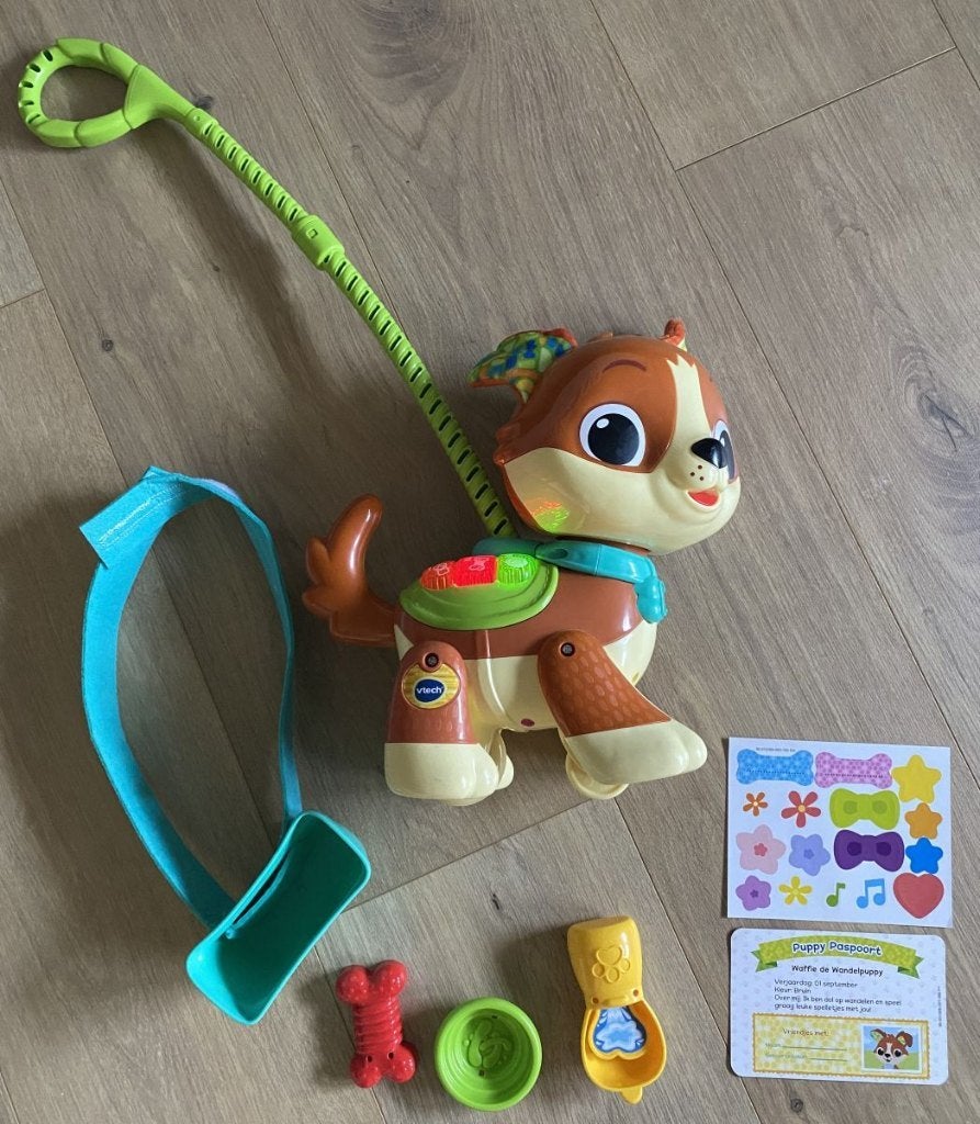 VTech Waffie: Magische Wandeling – Interactieve Loophond, Kinderen en Baby's, Speelgoed | Vtech, Zo goed als nieuw, 6 maanden tot 2 jaar