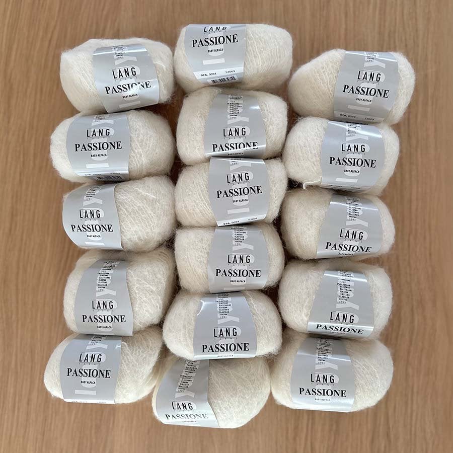 Laine bébé alpaga Ecru 94 Lang Yarns Passione 16 pelotes, Enlèvement, Neuf