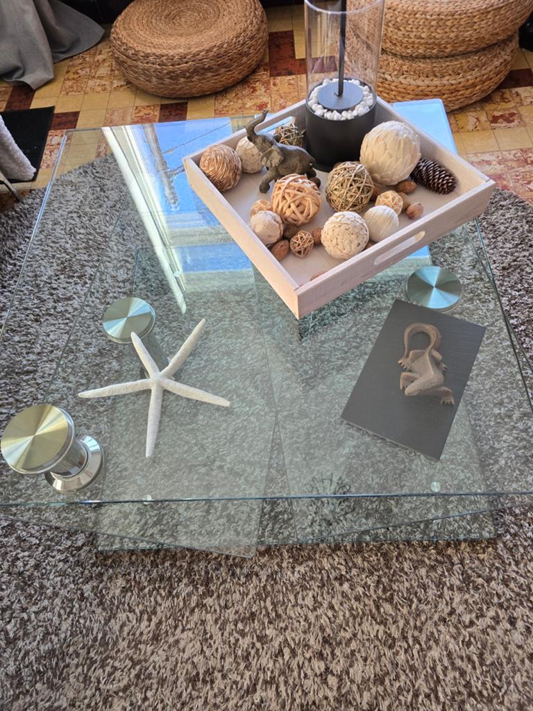 Table basse de salon en verre pivotante, Maison & Meubles, Tables | Tables de salon, Enlèvement, Verre
