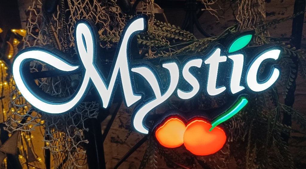 Mystic led reclame bier te koop., Ophalen of Verzenden, Zo goed als nieuw
