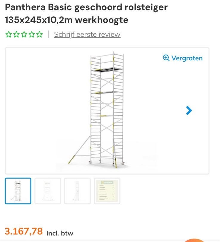 rolsteiger 135x245x10,2m werkhoogte, Ophalen, Zo goed als nieuw