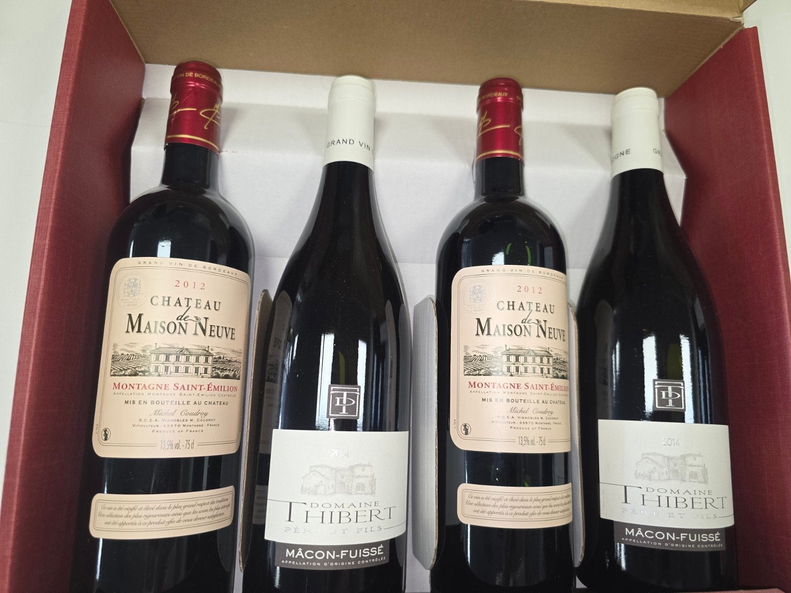 Geschenkdoos met 4 Franse kwaliteitswijnen., Enlèvement
