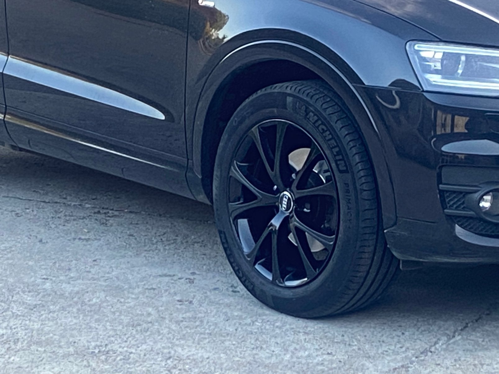 Zwarte velgen met zomerbanden 18 inch  5x112, Pneus été, 18 pouces, Enlèvement, Utilisé