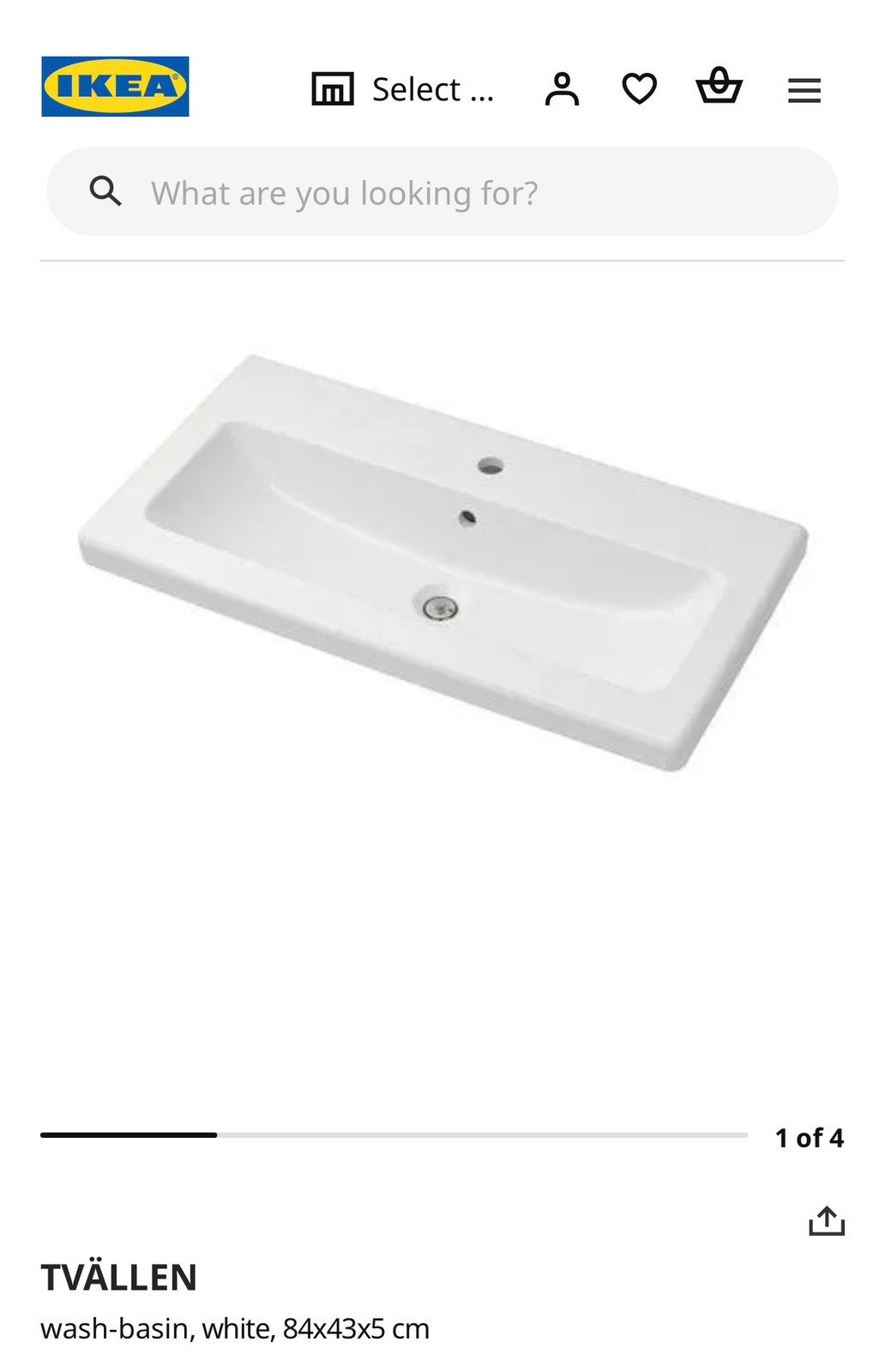 Wastafel ikea tvällen 84x43x5, Huis en Inrichting, Ophalen, Nieuw, 50 tot 100 cm, Wasbak of Wastafel