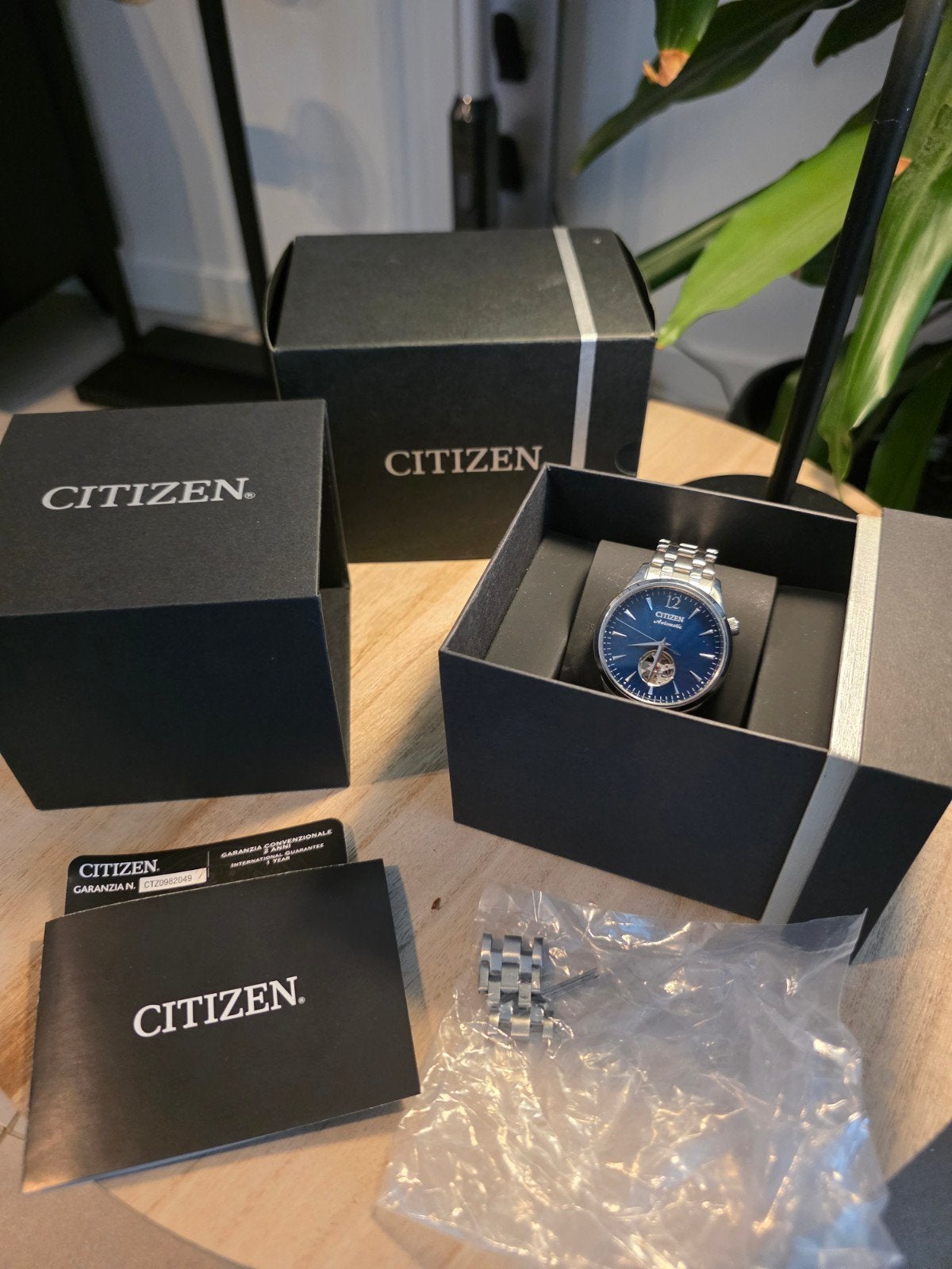 Citizen Automatic Open Heart (NH9130-17L / NH9130-84L) — Ful, Handtassen en Accessoires, Horloges | Heren, Ophalen, Staal, Staal