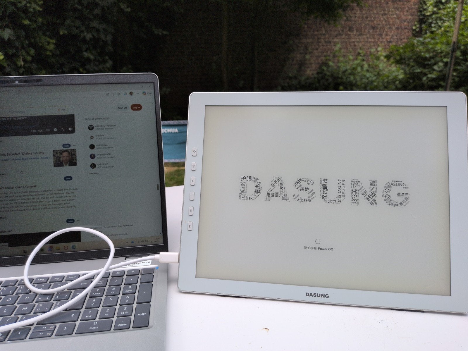 Écran externe Eink B/W Dasung 13.3", Informatique & Logiciels, Moniteurs, Comme neuf, HDMI, USB-C, Écran tactile, Connexion casque