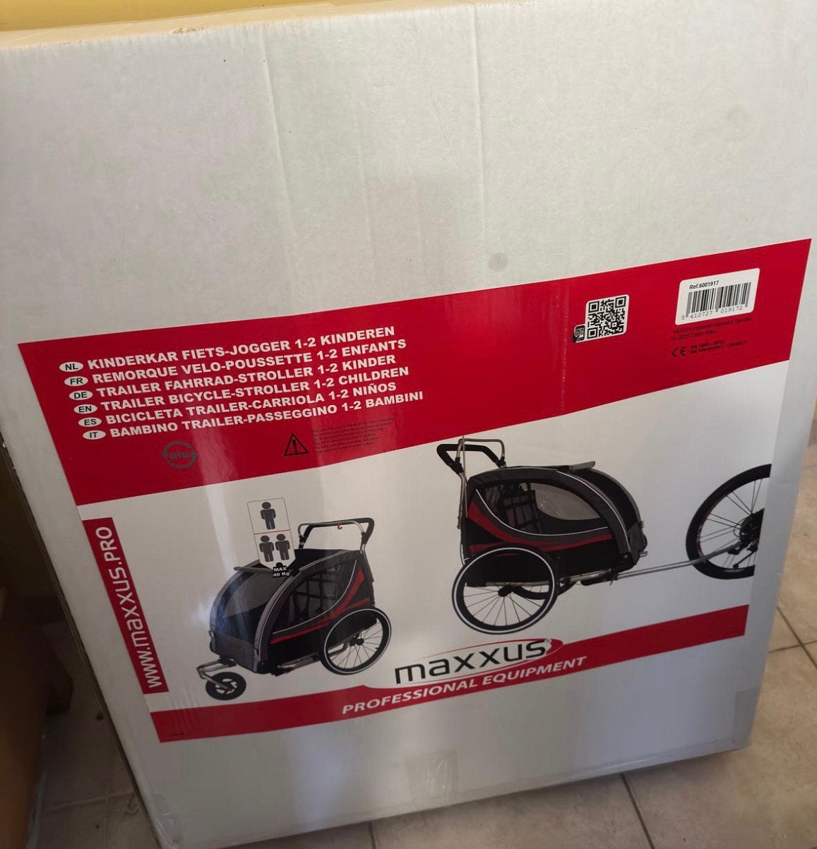 Remorque velo 1-2 enfants maxxus, Enlèvement, Neuf, Remorque pour enfant
