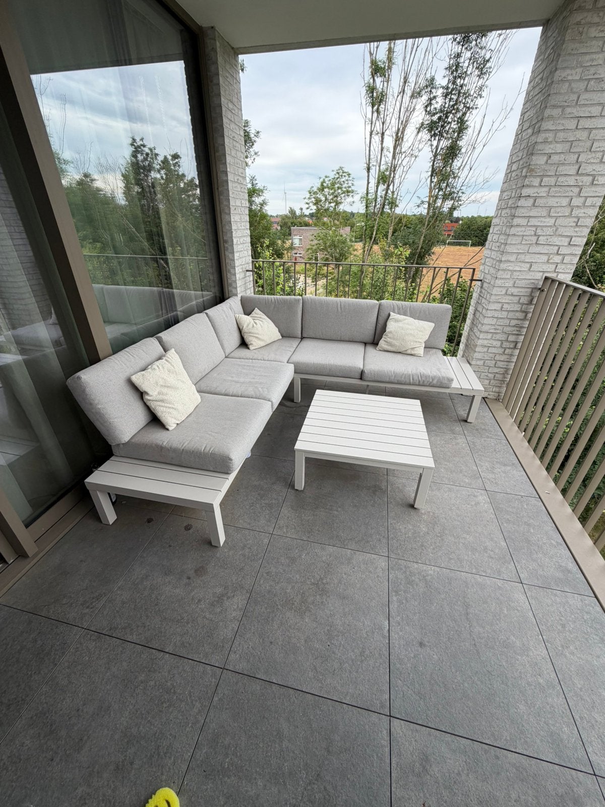 Loungset met tafeltje, Tuin en Terras, Tuinsets en Loungesets, Ophalen, 5 zitplaatsen, Gebruikt, Aluminium