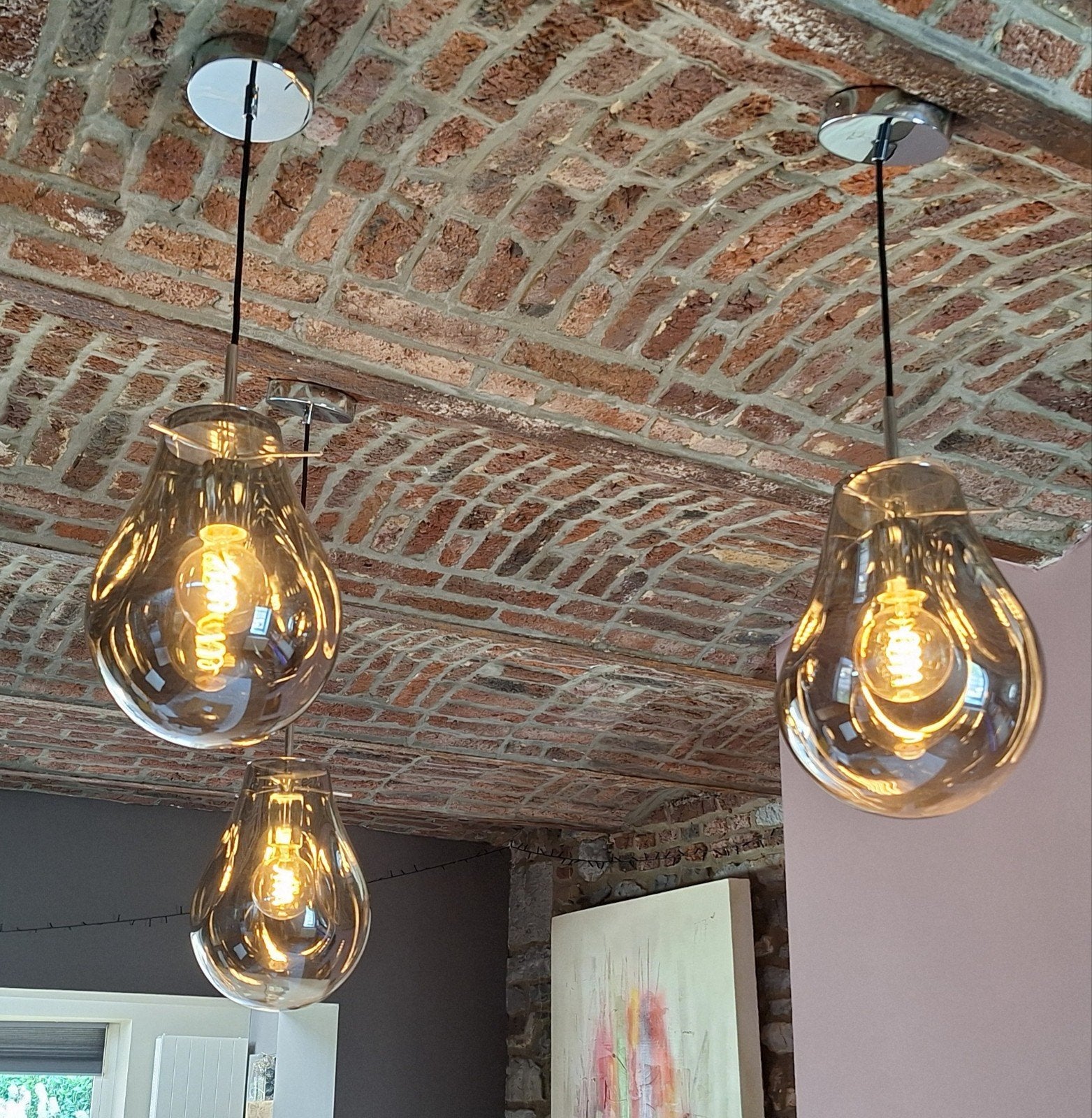 3 suspensions et un lampadaire, Maison & Meubles, Enlèvement
