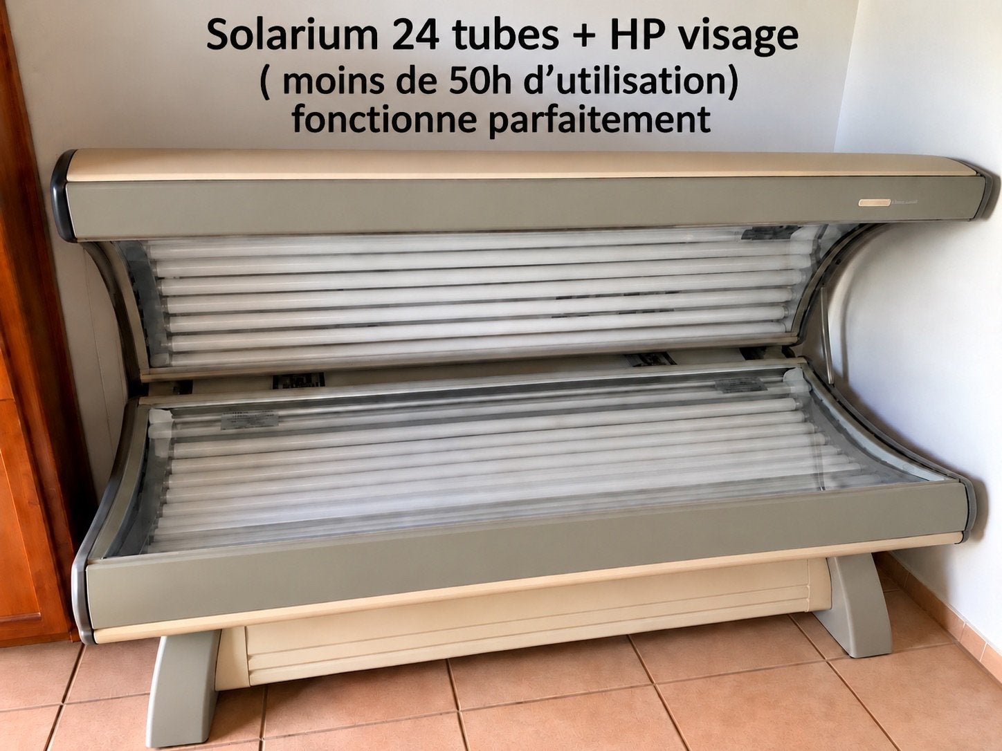 Banc solaire + HP visage, Enlèvement, Utilisé, Banc solaire double, 15 lampes ou plus
