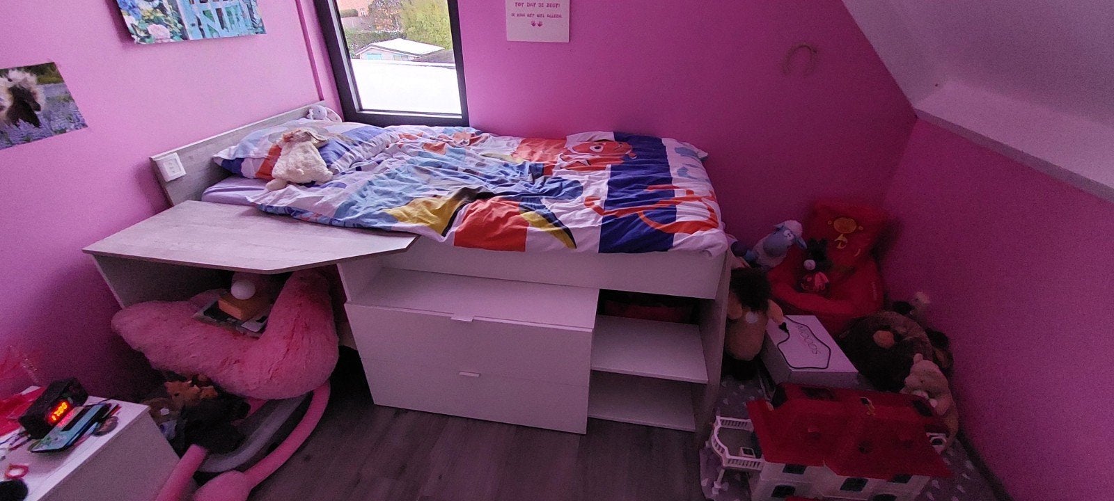 Gratis éénpersoonsbed 90x200 met matras en lattenbodem, Ophalen