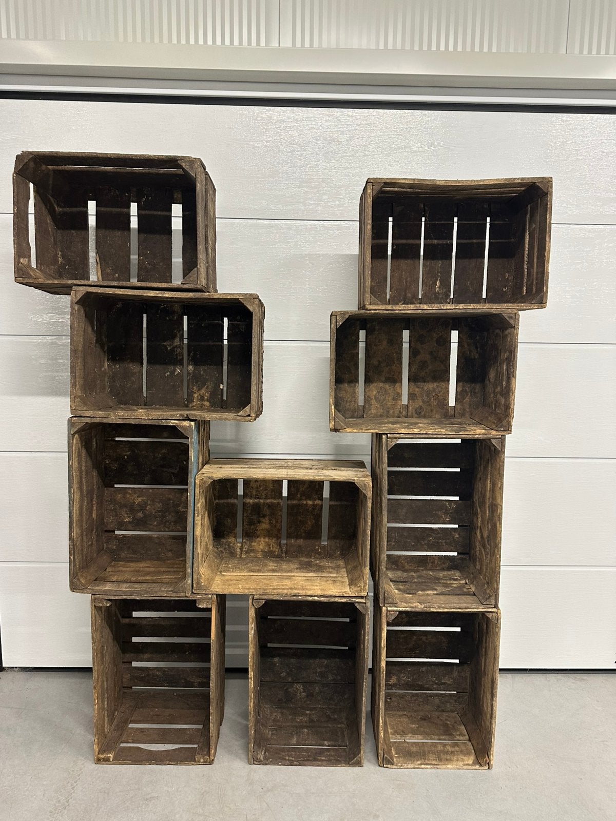 10 st. vintage 60 jaar oude fruitkistrn met prachtige patina, Huis en Inrichting, Ophalen, Gebruikt