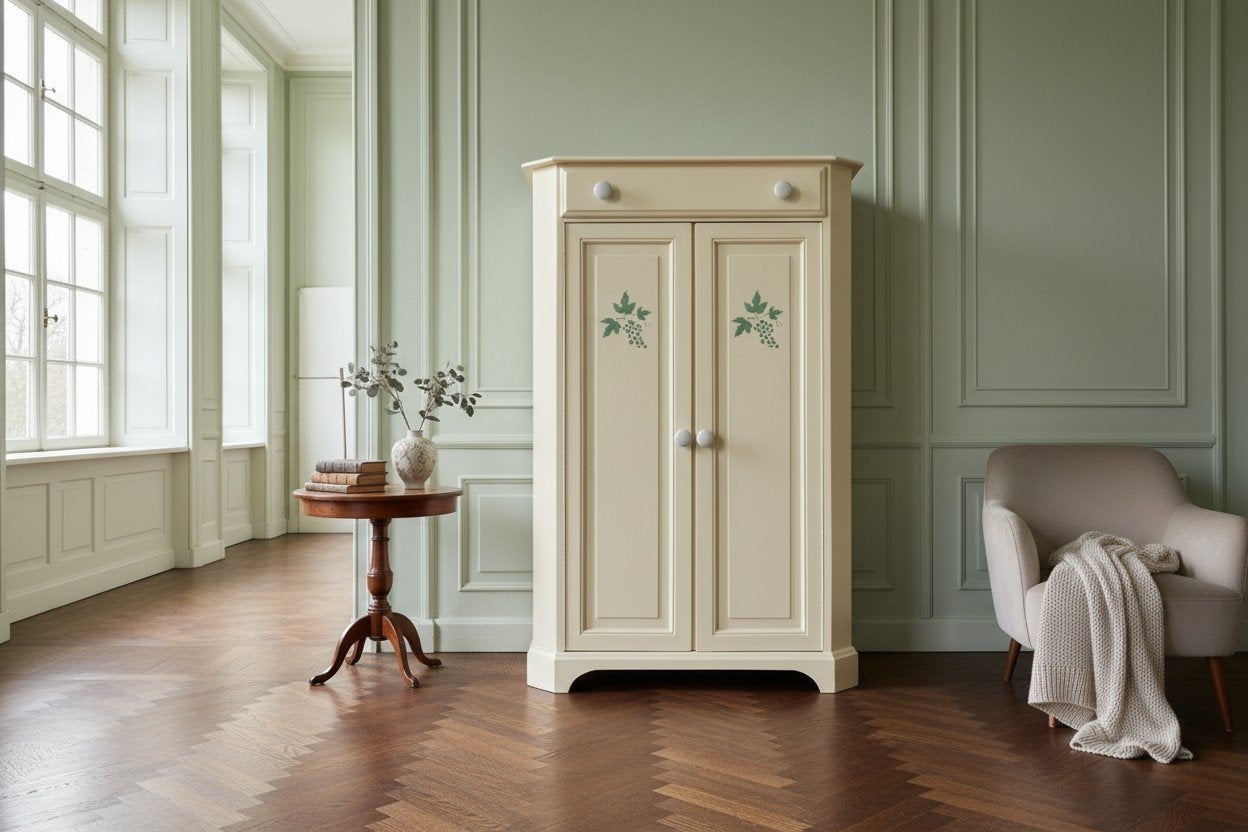 Vintage halfhoge smalle kast / meidenkast, Kinderen en Baby's, Kinderkamer | Commodes en Kasten, Ophalen, Kast