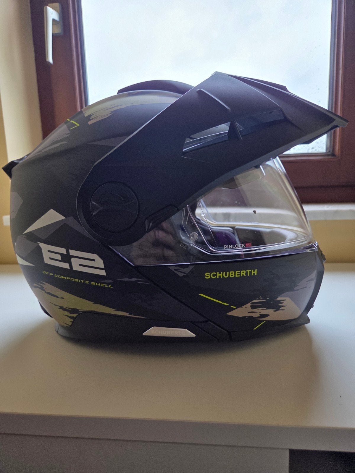 Schuberth E2 trail groen, Motoren, Kleding | Motorhelmen, M, Systeemhelm, Dames, Nieuw zonder kaartje
