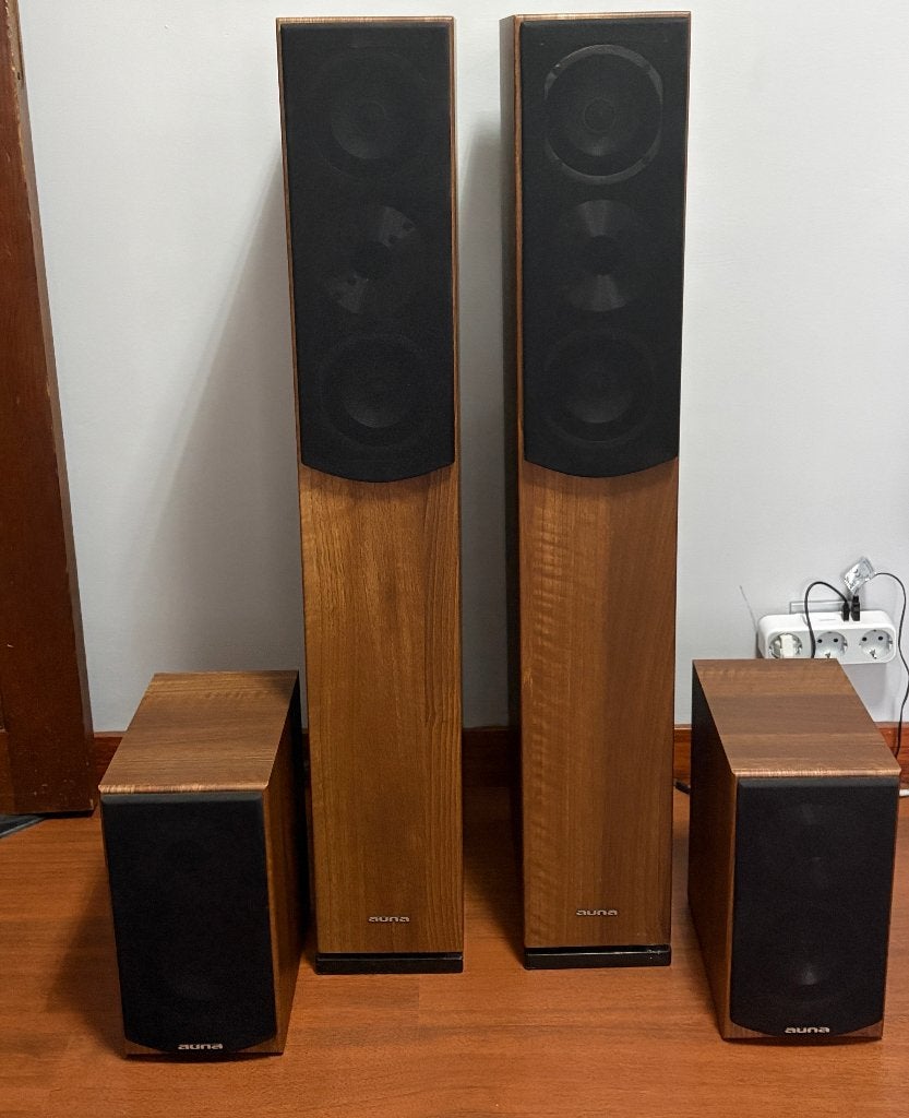 Set van 4 Duitse AUNA-luidsprekers, Vloerstaande luidspreker, Zo goed als nieuw, Ophalen, 150 watt of meer