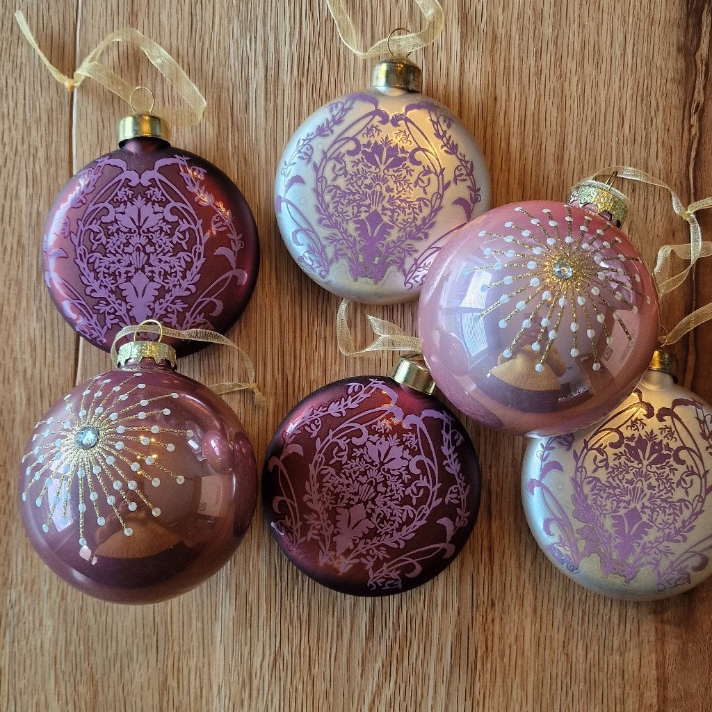Set glazen kerstballen plat en rond, Diversen, Ophalen of Verzenden, Nieuw