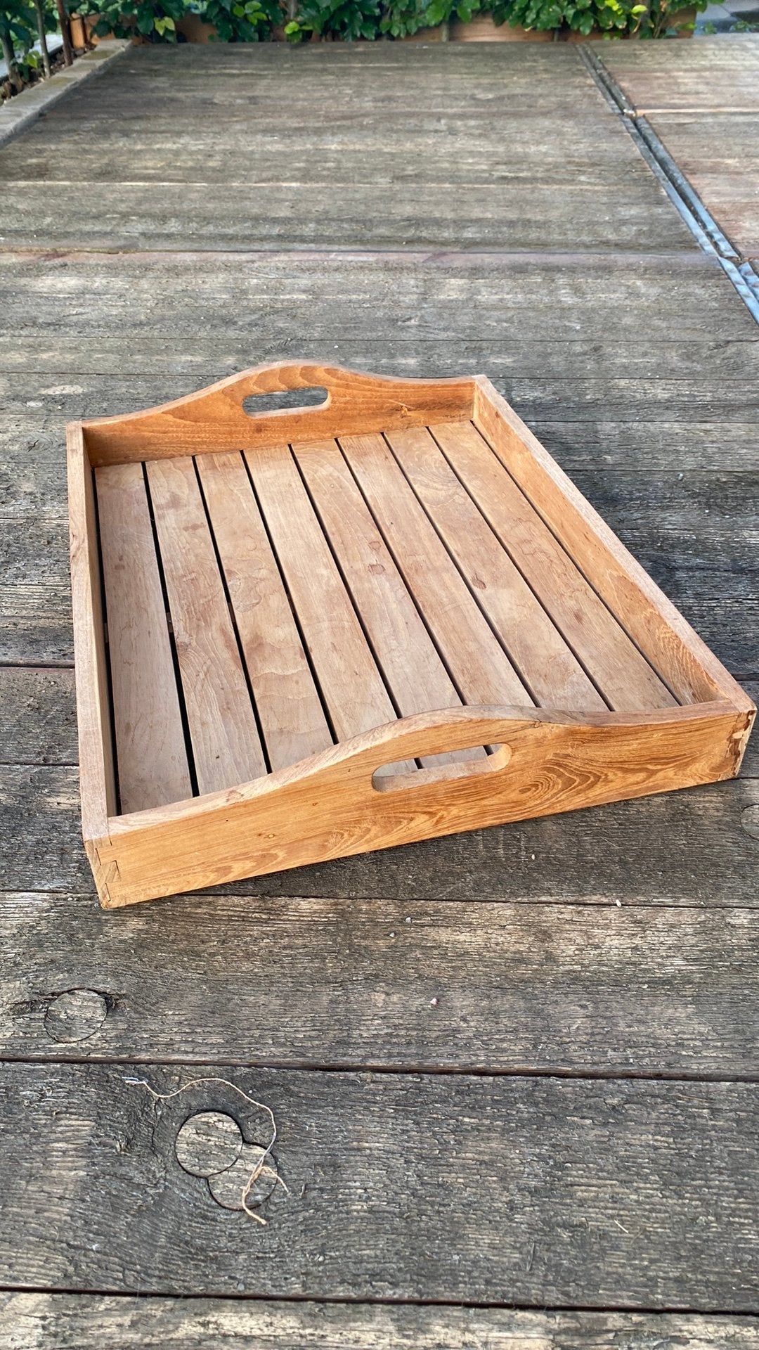 Teak houten dienblad, Ophalen, Zo goed als nieuw, Dienblad