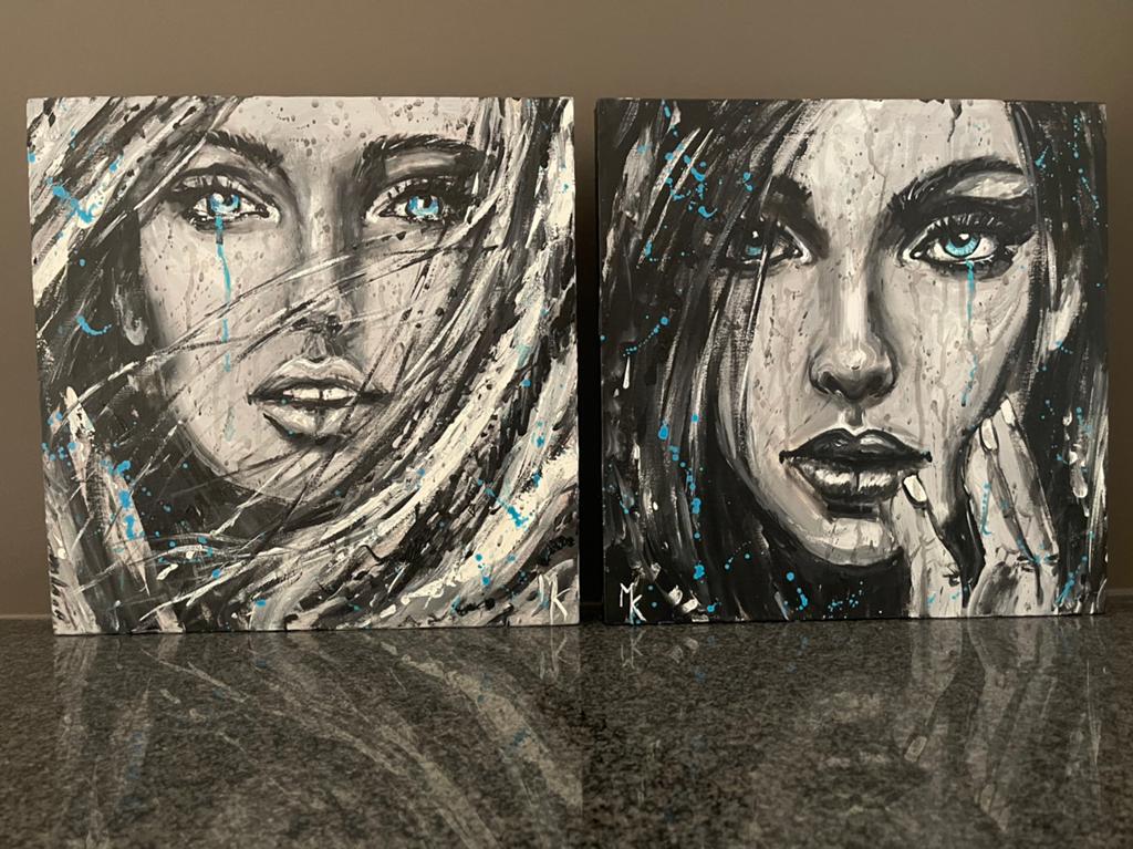 Moderne sensuele schilderijen Mk Art, Antiek en Kunst, Kunst | Schilderijen | Modern, Ophalen of Verzenden