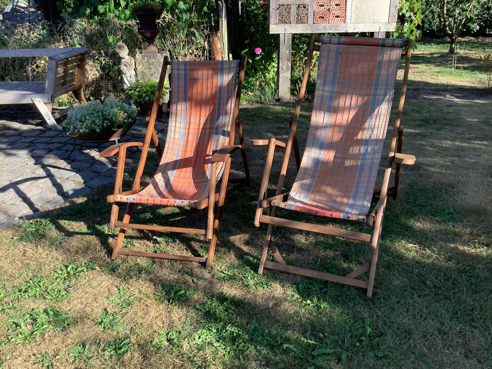 Vintage strandstoelen, Tuin en Terras, Ophalen, Gebruikt
