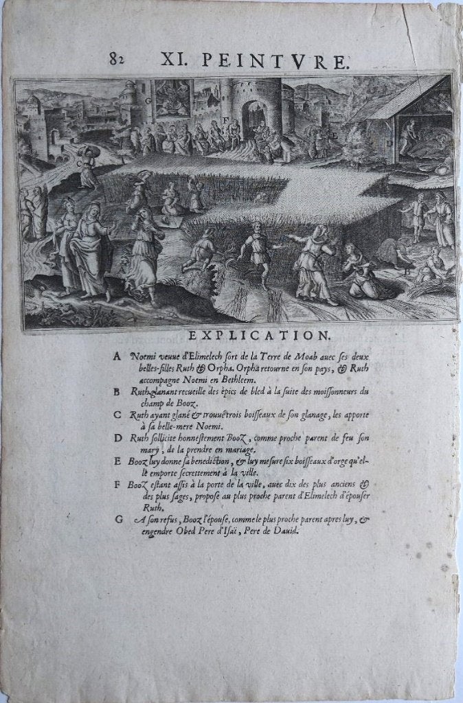 17e eeuwse ets en boekdruk "XI Peinture Explication", Enlèvement