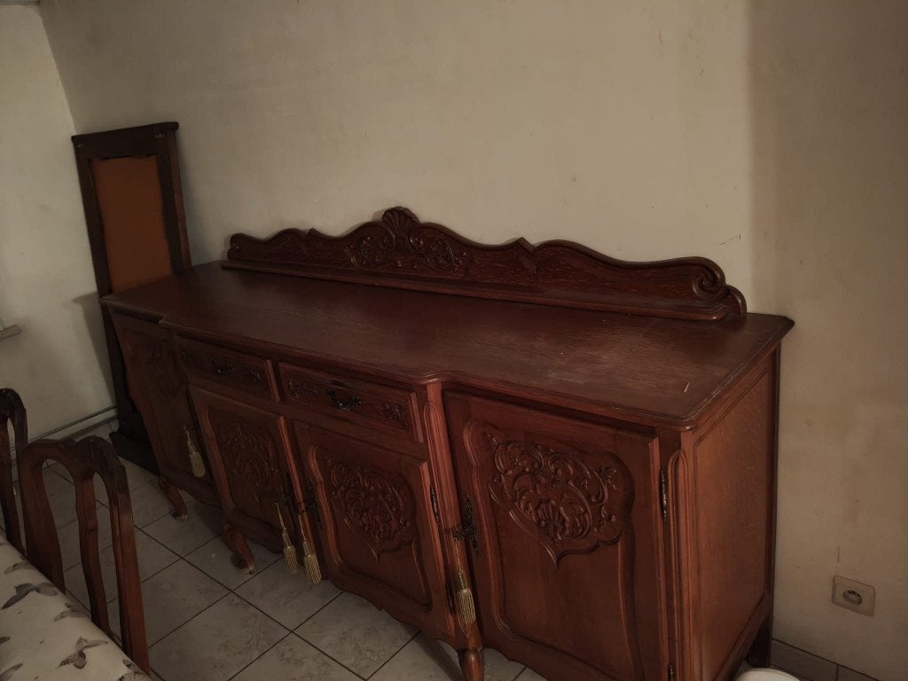 Klassieke eetkamer in eik, Huis en Inrichting, Complete eetkamers, Gebruikt, 4 tot 6 stoelen, Ophalen
