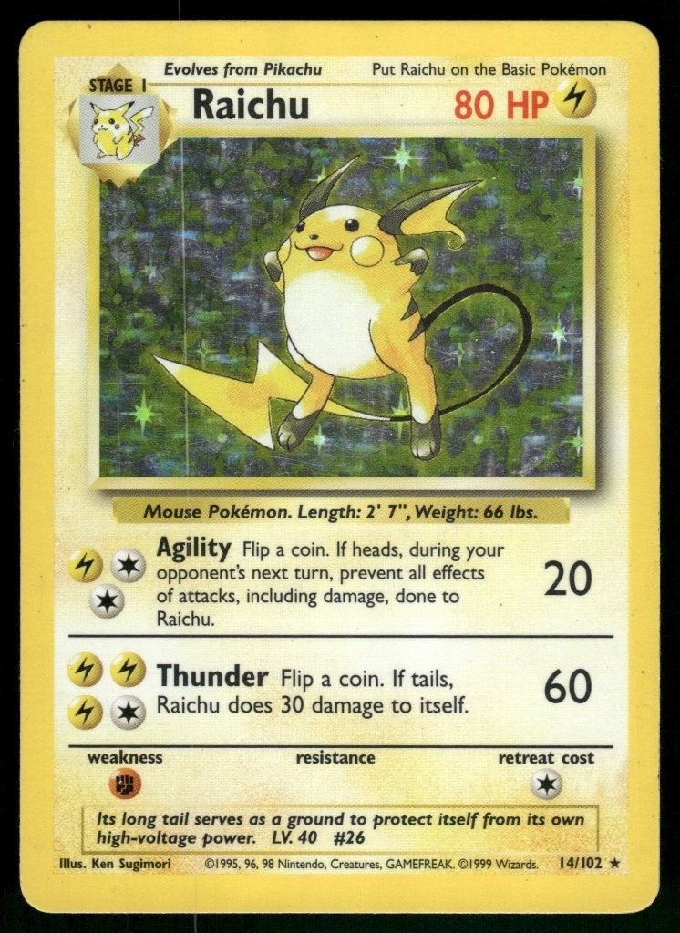 Raichu 14/102 - Base (EX), Verzenden, Gebruikt