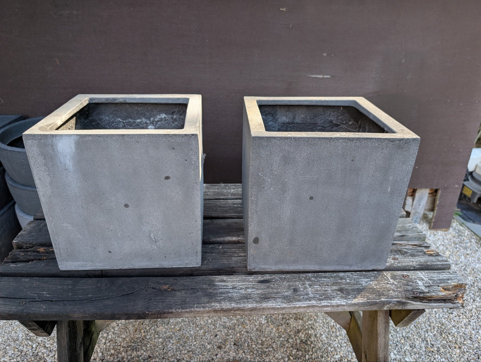 2 plantenbakken betonlook kunststof, Tuin en Terras, Bloembakken en Plantenbakken, Ophalen, Kunststof