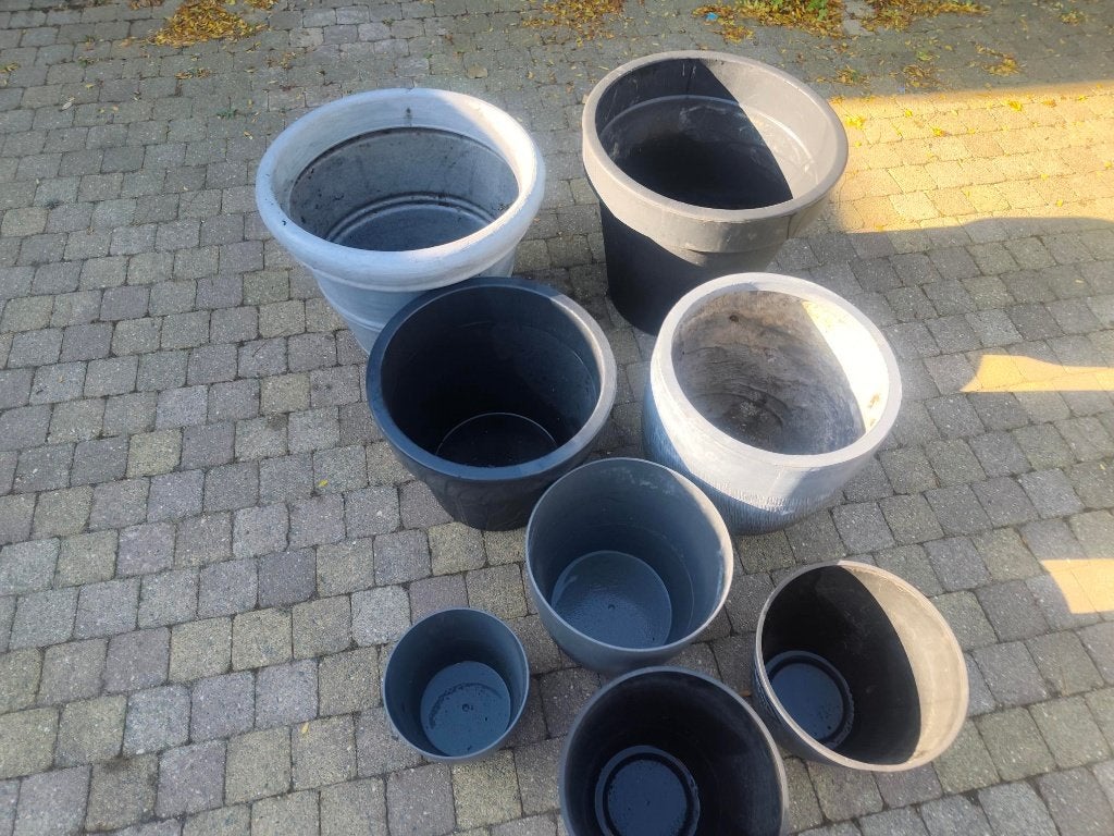 bloempotten, Ophalen, Gebruikt, Overige materialen